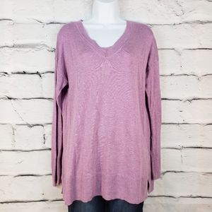 A New Day V-Neck Lilac Sweater Size L